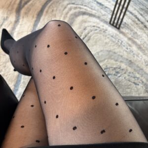 Medias Pantys Negras con Puntos